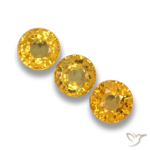 1.69ctw Natürlicher Tiefes Goldorange Saphir, Runden, VVS-VS