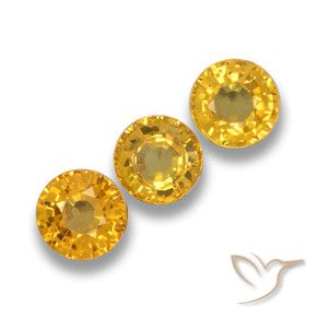 1.69 ct natürliche Tiefes Goldorange Saphir-Edelsteine, Runden, VVS-VS