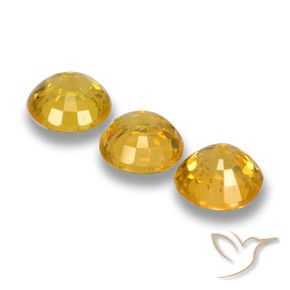 1.69 ct natürliche Tiefes Goldorange Saphir-Edelsteine, Runden, VVS-VS