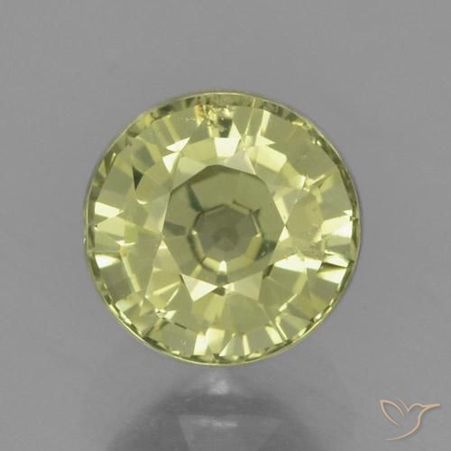 0.84ct Natürlicher grünlich-gelb Saphir, Runden, VS