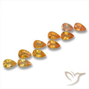 3.17 ct natürliche Mittelorange Saphir-Edelsteine, Birnenform, VS