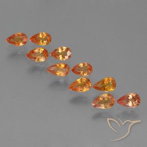 3.02 ct natürliche hellorange Saphir-Edelsteine, Birnenform, VS