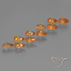 3.02 ct natürliche hellorange Saphir-Edelsteine, Birnenform, VS