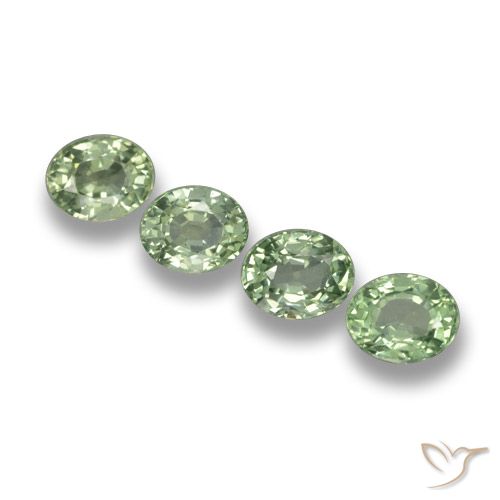 3.42ctw Natürlicher Medium Light Green Saphir, Oval, VVS-VS, Photo A
