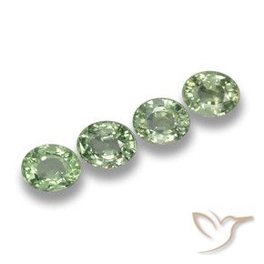 3.42 ct natürliche Medium Light Green Saphir-Edelsteine, Oval, VVS-VS