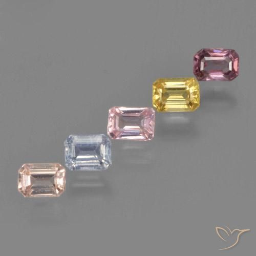 1.50 ct natürliche Mehrfarbig Saphir-Edelsteine, Smaragdschliff, VS