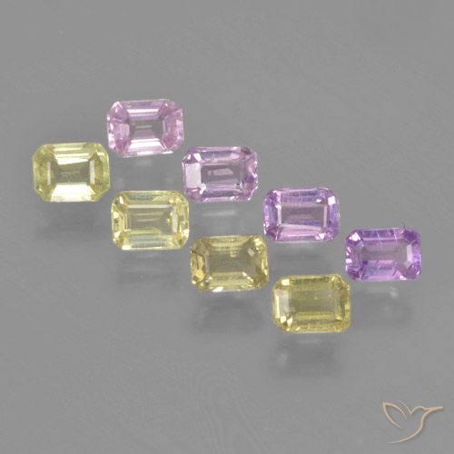 2.20 ct natürliche Mehrfarbig Saphir-Edelsteine, Oktagonschliff, VS