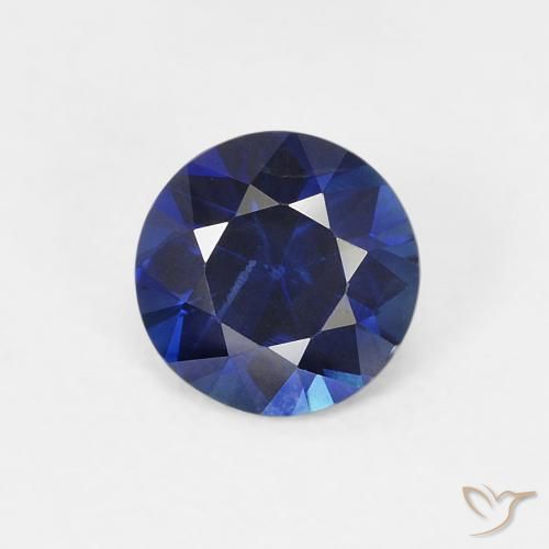 0.58ct Natürlicher Dämmerungsblau Saphir, Runden, VVS-VS, Photo A