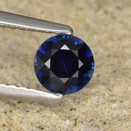 0.57ct Natürlicher Dämmerungsblau Saphir, Runden, VVS-VS