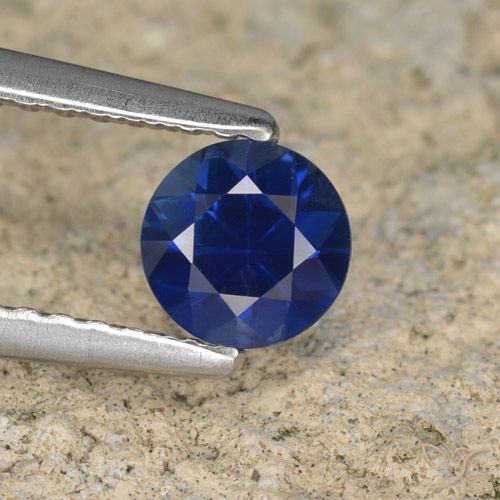 0.54ct Natürlicher dunkelblau Saphir, Runden, VVS-VS