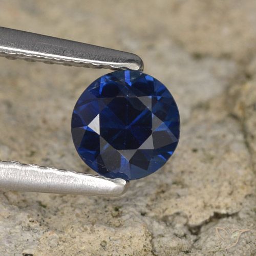 0.58ct Natürlicher dunkelblau Saphir, Runden, VVS-VS