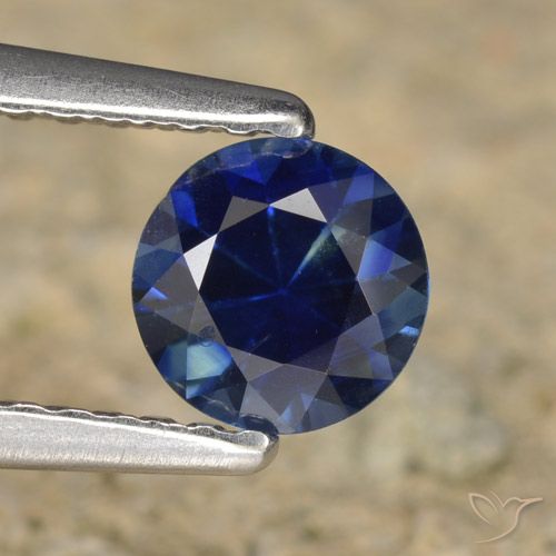 0.60ct Natürlicher Dämmerungsblau Saphir, Runden, VVS-VS