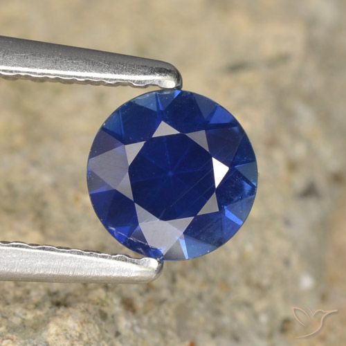 0.61ct Natürlicher tiefblau Saphir, Runden, VVS-VS