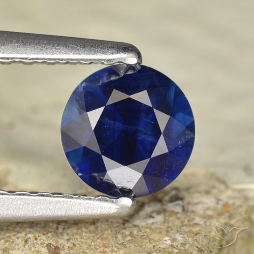 0.60ct Natürlicher tiefblau Saphir, Runden, VVS-VS