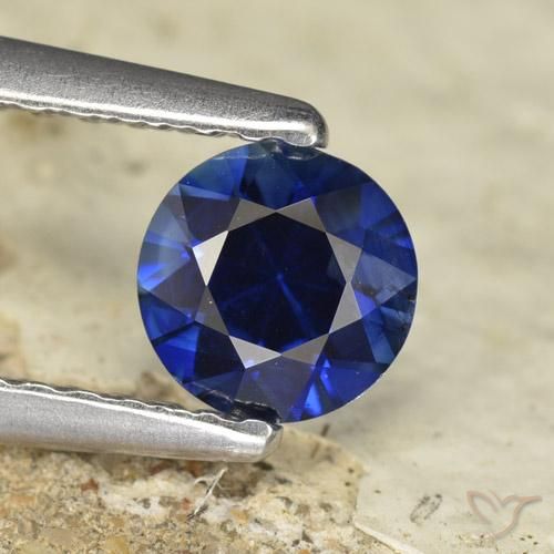 0.56ct Natürlicher Dämmerungsblau Saphir, Runden, VVS-VS