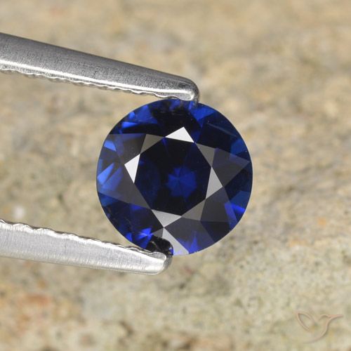0.68ct Natürlicher tiefblau Saphir, Runden, VVS-VS