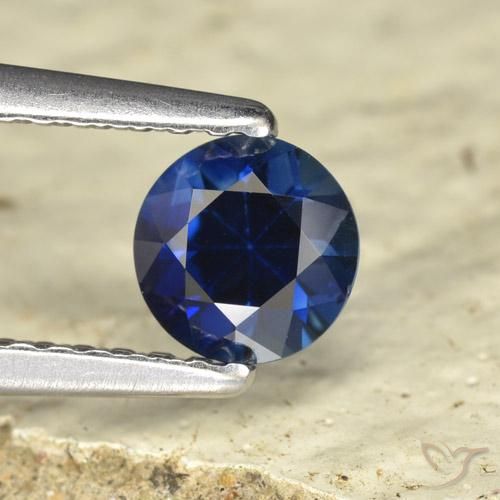 0.58ct Natürlicher Dämmerungsblau Saphir, Runden, VVS-VS