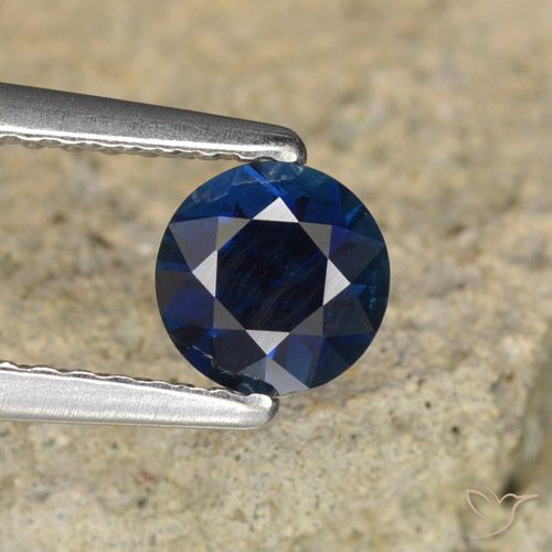 0.63ct Natürlicher Dämmerungsblau Saphir, Runden, VVS-VS