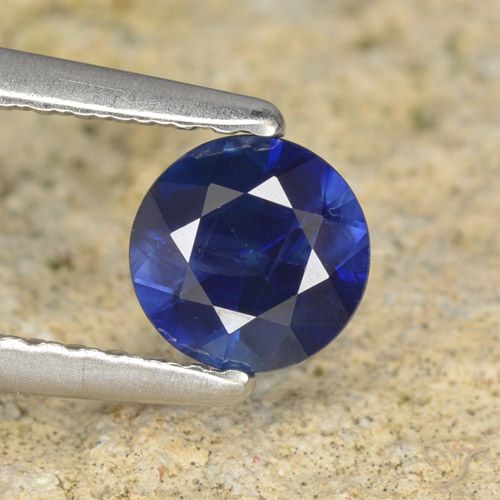 0.57ct Natürlicher dunkelblau Saphir, Runden, VS