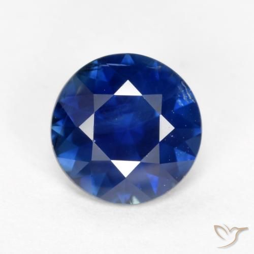 0.61ct Natürlicher Mitternachtsblau Saphir, Runden, VS
