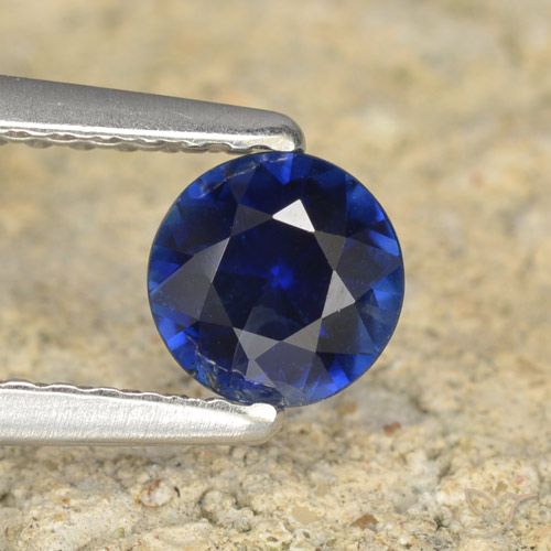 0.56ct Natürlicher Navy blau Saphir, Runden, VS