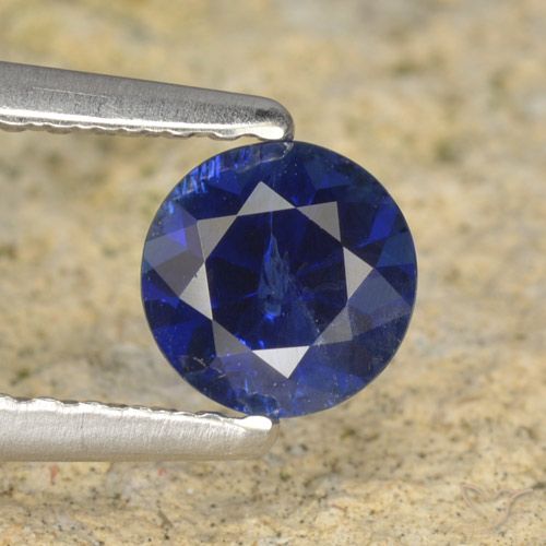 0.60ct Natürlicher Navy blau Saphir, Runden, VS