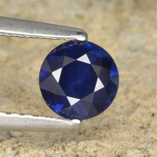 0.60ct Natürlicher Navy blau Saphir, Runden, VS