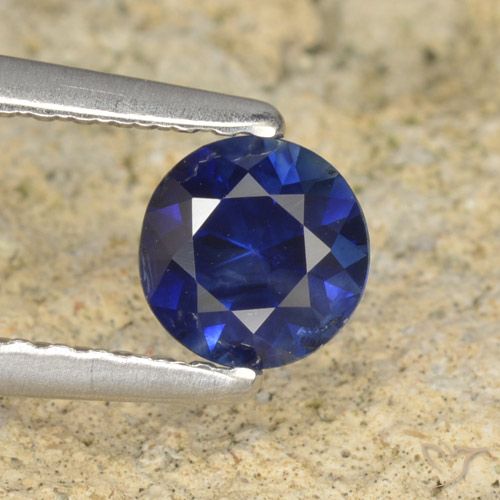 0.60ct Natürlicher Dämmerungsblau Saphir, Runden, VS