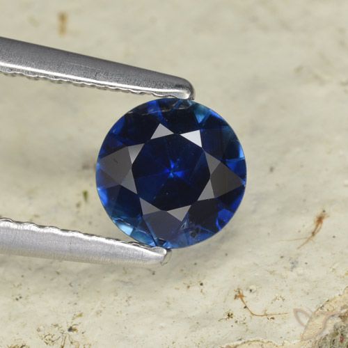 0.70ct Natürlicher dunkelblau Saphir, Runden, VVS-VS, Photo A