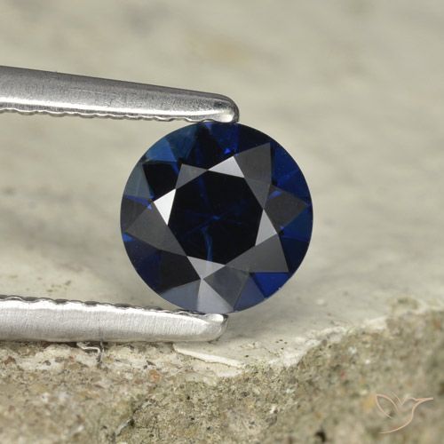 0.70ct Natürlicher Dämmerungsblau Saphir, Runden, VVS-VS