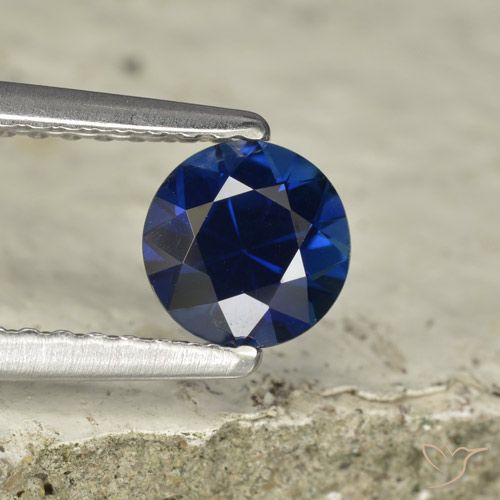 0.73ct Natürlicher Dämmerungsblau Saphir, Runden, VVS-VS