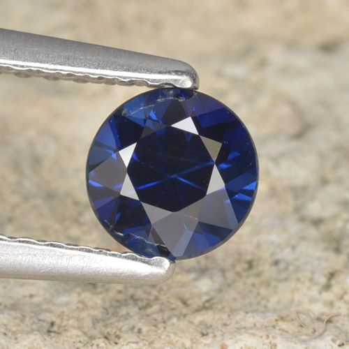 0.62ct Natürlicher Navy blau Saphir, Runden, VVS