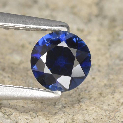 0.52ct Natürlicher Navy blau Saphir, Runden, VVS