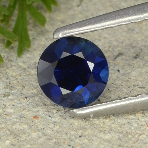 0.53ct Natürlicher Navy blau Saphir, Runden, VVS