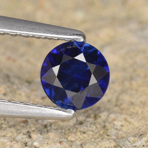 0.50ct Natürlicher Dämmerungsblau Saphir, Runden, VVS-VS