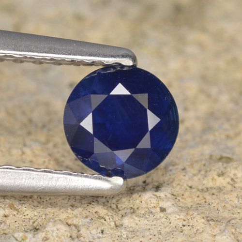 0.59ct Natürlicher Dämmerungsblau Saphir, Runden, VVS-VS
