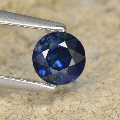 0.62ct Natürlicher Navy blau Saphir, Runden, VS-SI