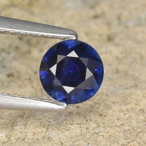 0.57ct Natürlicher dunkelblau Saphir, Runden, VS