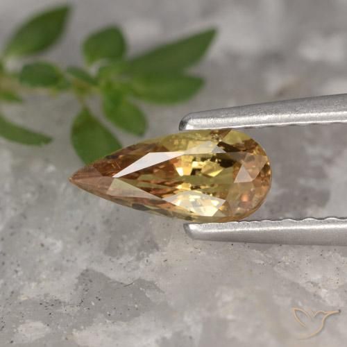 0.72ct Natürlicher Light Earth Orange Saphir, Birnenform, VS