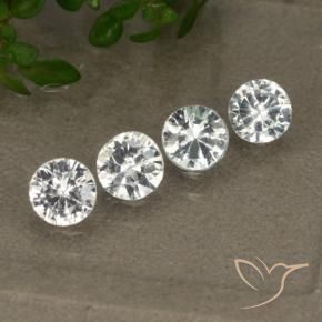 1.40 ct natürliche Weiß Saphir-Edelsteine, Runden, VS