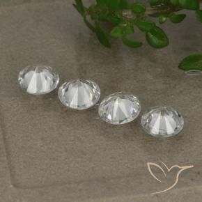1.40 ct natürliche Weiß Saphir-Edelsteine, Runden, VS