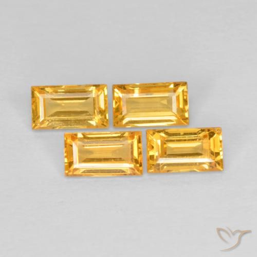 1.09ctw Natürlicher Mittel-Dunkelgold Saphir, Baguette, VS