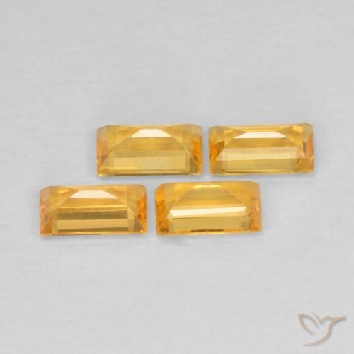 1.09 ct natürliche Mittel-Dunkelgold Saphir-Edelsteine, Baguette, VS