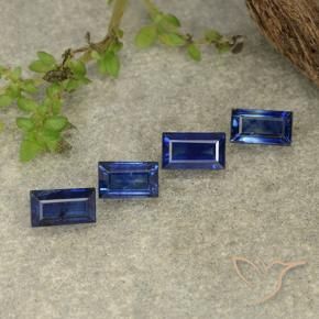 1.55 ct natürliche tiefblau Saphir-Edelsteine, Baguette, VS