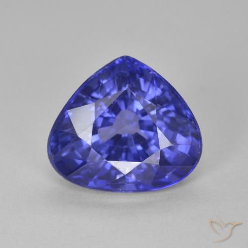 4.01ct Natürlicher tiefviolett-blau Saphir, Birnenform, VS