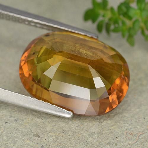 9,17 ctw natürlicher bräunlich-orange Saphir, Oval, VS-SI
