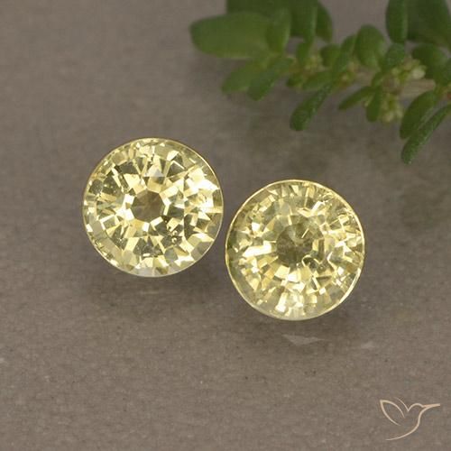 0.97ctw Natürlicher Medium Light-Yellow Saphir, Runden, VVS-VS
