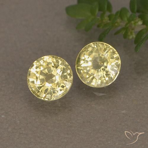 0.97 ct natürliche Medium Light-Yellow Saphir-Edelsteine, Runden, VVS-VS