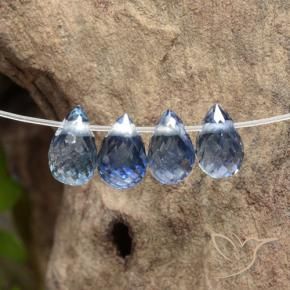 1.64 ct natürliche Mittleres Dunkelblau Saphir-Edelsteine, Briolette, VS