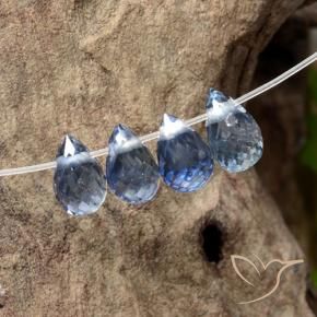 1.64 ct natürliche Mittleres Dunkelblau Saphir-Edelsteine, Briolette, VS